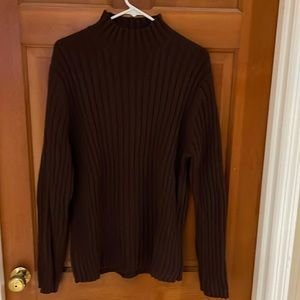 Men’s Express Ribbed Cotton Mock Turtle neck Sweater. Sz L